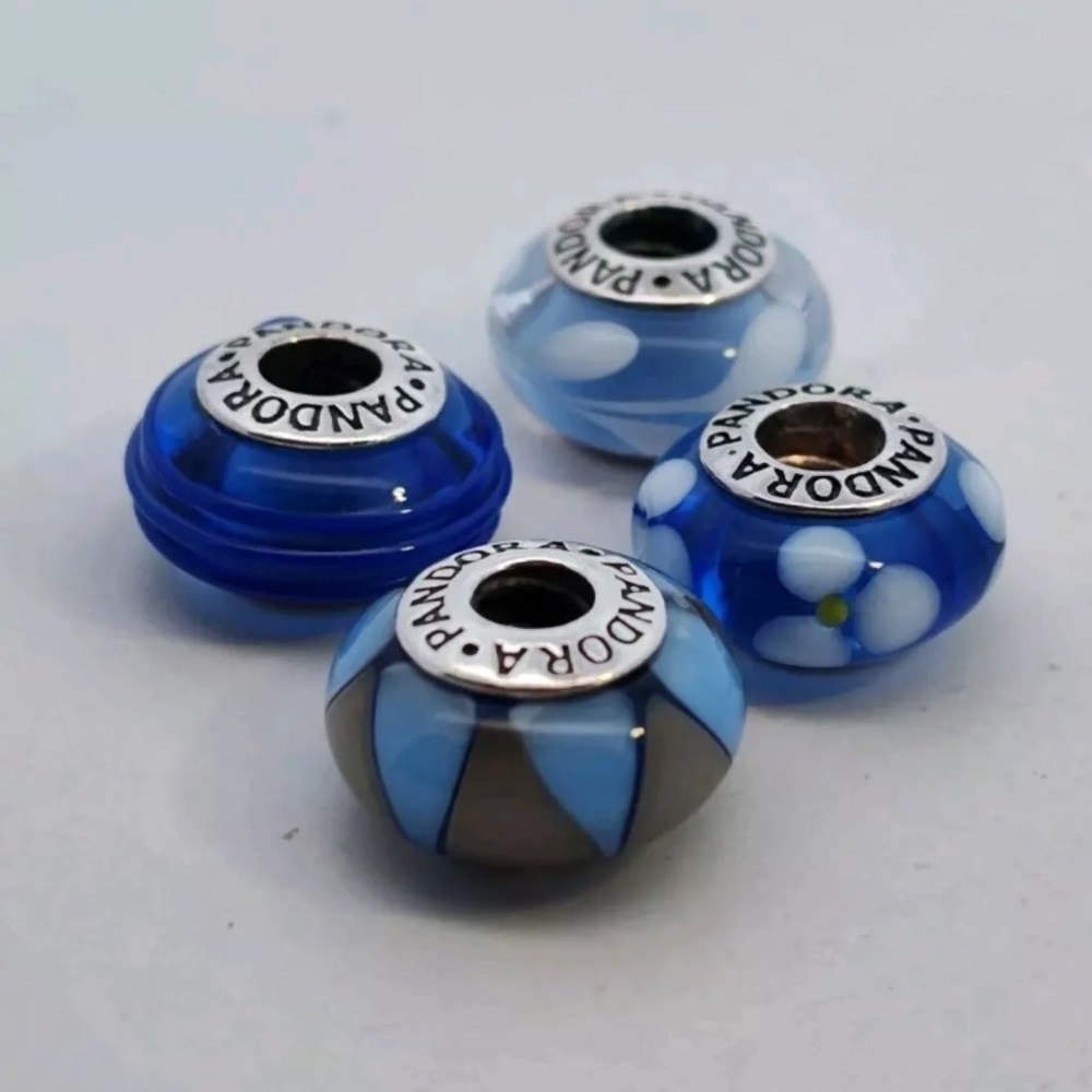 Pandora Murano Glass Beads Charms All Blue Designs